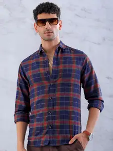 Hardsoda by The Indian Garage Co Men Spread Collar Tartan Checked Casual Shirt