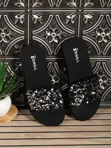 Denill Women Soft Bottom flats with Shiny  strap  Open Toe Flats