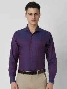 Van Heusen Men Spread Collar Tartan Checked Cotton Party Shirt