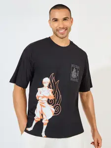 Styli Men Anime Avatar Last Airbender Graphic Character Oversized T-Shirt