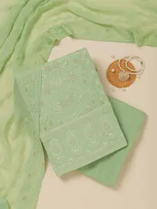 Koskii Paisley Embroidered Thread Work Unstitched Dress Material