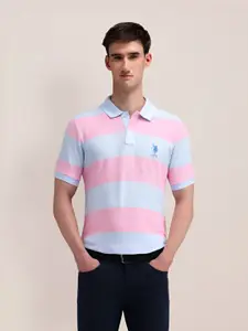 U.S. Polo Assn. Men Striped Cotton Slim Fit T-shirt