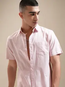 Highlander Men Dobby Textured Solid Casual Shirt