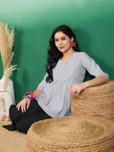 Sangria Embroidered Longline Top