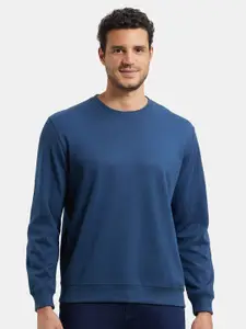 Jockey Super Combed Cotton Rich Pique Sweatshirt with Ribbed Cuffs-AM48