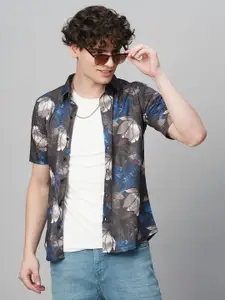 TRYBUY.IN Men Comfort Spread Collar Abstract Printed Cotton Party Shirt