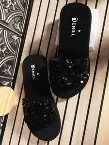 Denill Women Solid Open Toe Flats