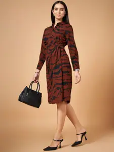 Annabelle by Pantaloons Print Formal Shirt Dress