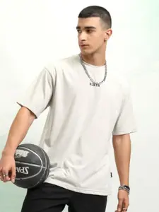 HIGHLANDER Men Brand Logo Printed Round Neck Cotton Oversized Sports T-Shirt