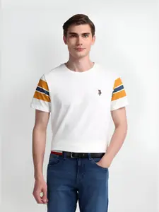 U.S. Polo Assn. Men Solid Round Neck Cotton Slim Fit T-Shirt
