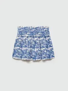 Mango Kids Girls Floral Printed Pleated A-Line Skirt