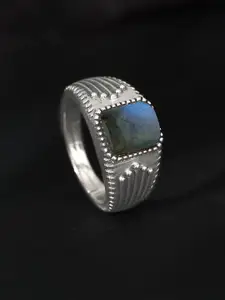 GIVA Men 925 Sterling Silver Oxidised Commander Adjustable Finger Ring