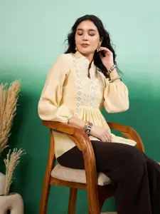 Sangria Embroidered Empire Top