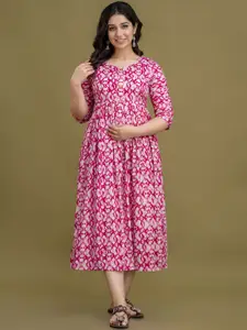 Mialo fashion Women Abstract Printed Fit & Flare Dress