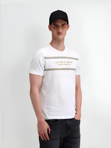 U.S. Polo Assn. Men Striped Round Neck Cotton Slim Fit T-Shirt