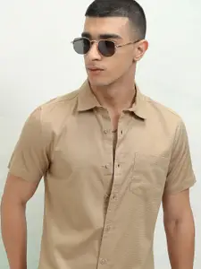 Highlander Men Jacquard Textured Solid Casual Shirt