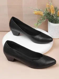 Mochi Synthetic Block Heel Pumps