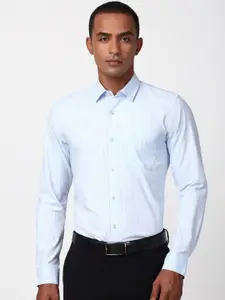 Peter England Men Spread Collar Striped Cotton Slim Fit Formal Shirt