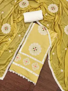 KALINI Embroidered Zari Pure Silk Unstitched Dress Material