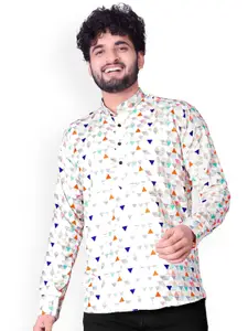 Valencia Fashion Geometric Printed Mandarin Collar Kurta