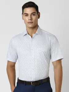 Van Heusen Men Spread Collar Micro Ditsy Printed Cotton Party Shirt