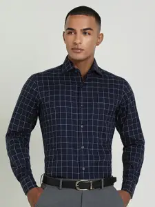Allen Solly Sport Men Spread Collar Grid Tattersall Checked Cotton Formal Shirt