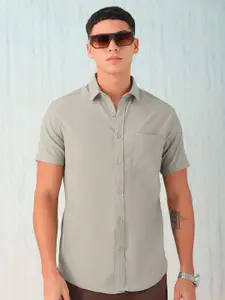 Hardsoda by The Indian Garage Co Men Spread Collar Solid Cotton Casual Shirt