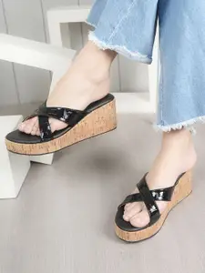 DressBerry Textured Wedge Heel Sandals