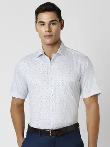 Van Heusen Men Spread Collar Micro Ditsy Printed Cotton Party Shirt