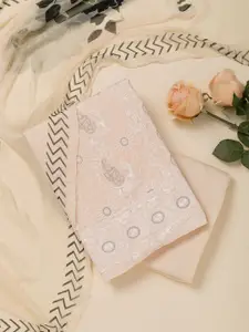 Koskii Floral Embroidered Unstitched Dress Material