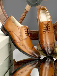 Varito Men Textured Leather Lace-Ups Formal Brogues