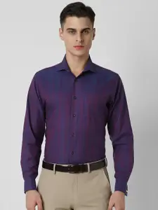 Van Heusen Men Spread Collar Tartan Checked Cotton Party Shirt