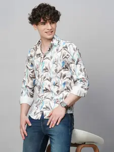 TRYBUY.IN Men Comfort Spread Collar Abstract Printed Cotton Party Shirt