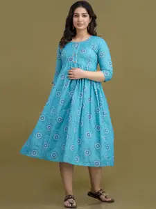 Mialo fashion Women Floral Printed Fit & Flared Ethnic Dress