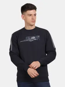 t-base Men Typography Printed Sweatshirt