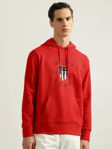 GANT Men Typography Printed Hooded Sweatshirt