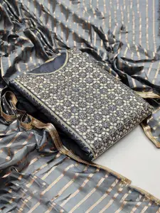 Ishin Floral Embroidered Beads and Stones Unstitched Dress Material