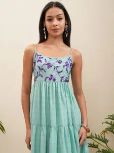 Vishudh Embroidered Fit & Flare Midi Dress