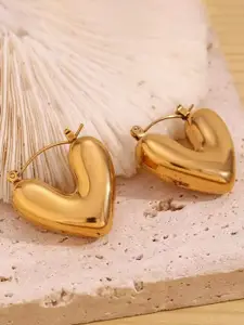 MEENAZ Gold-Plated Stainless Steel Clip On Hoop Earrings