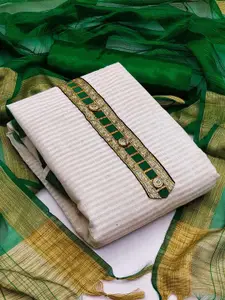 Ishin Striped Zari Unstitched Dress Material