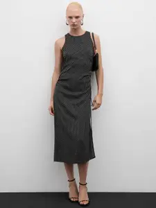 MANGO Polka Dot Print Sheath Maxi Dress