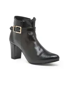 Flat n Heels Blocked Heeled Zip Up Mid-Top Boots