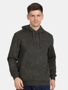 t-base Men Printed Hooded Sweatshirt