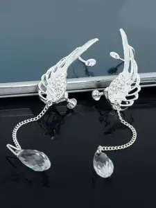VAGHBHATT Silver-Plated Contemporary Drop Earrings