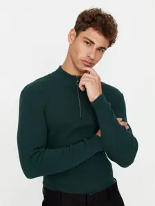 Trendyol Men Solid High Neck Sweatshirt