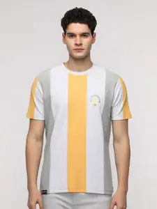 Crocodile Men Striped Round Neck Pure Cotton Slim Fit T-Shirt