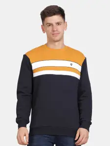 t-base Men Round Neck Colourblocked Sweatshirt
