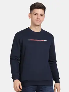 t-base Men Typography Printed Sweatshirt