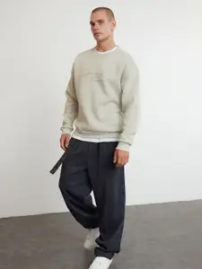 Trendyol Men Round Neck Solid Sweatshirt