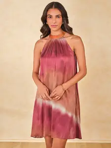 AND Tie and Dye Dyed Halter Neck A-Line Dress
